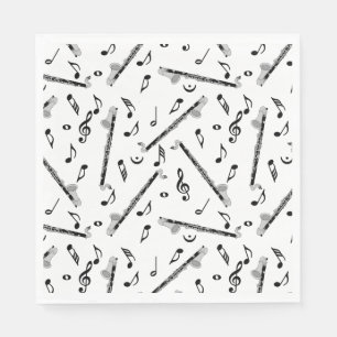 Bass Clarinet Musiknote Muster Serviette