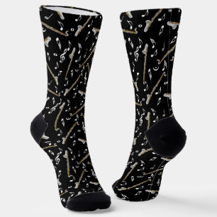 Bass Clarinet Musiknote Muster Socken