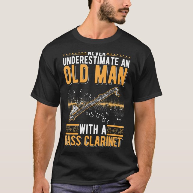 Bass Clarinet Old Man Bass Clarinetist T-Shirt (Vorderseite)