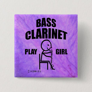 Bass Clarinet Play Girl Button