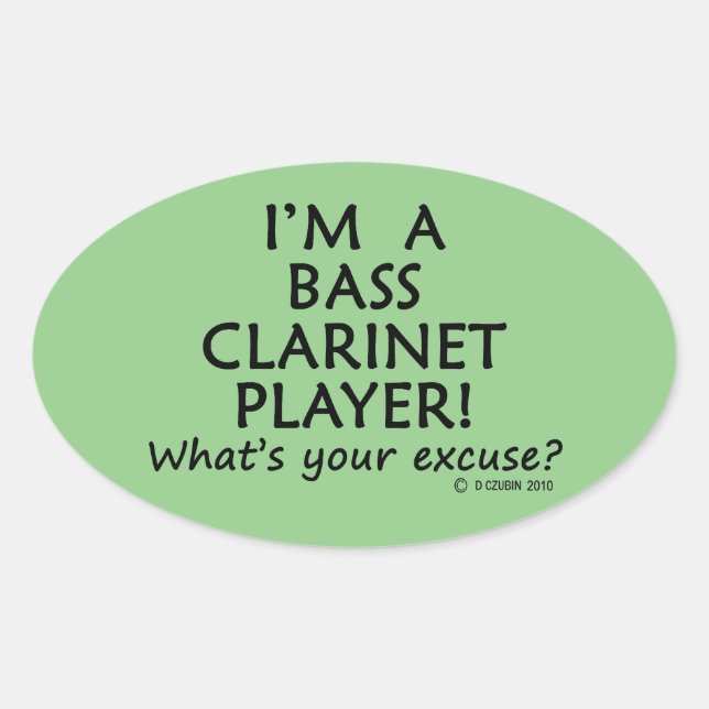 Bass Clarinet Player Entschuldigung Oval Sticker (Vorderseite)