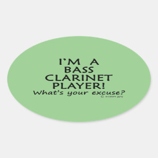Bass Clarinet Player Entschuldigung Oval Sticker