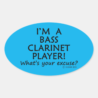 Bass Clarinet Player Entschuldigung Oval Sticker