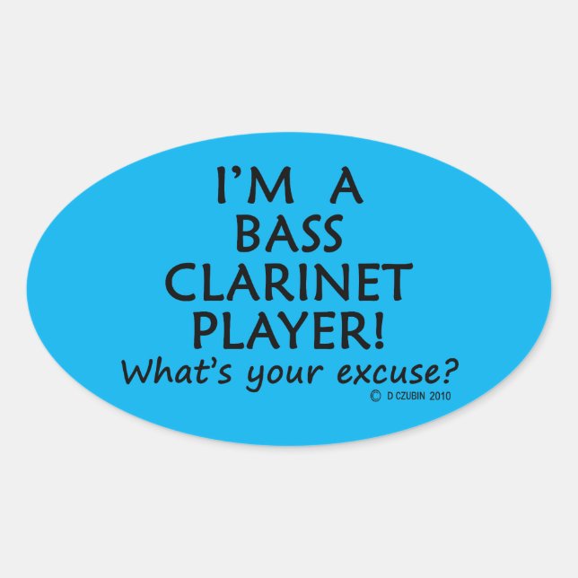 Bass Clarinet Player Entschuldigung Oval Sticker (Vorderseite)