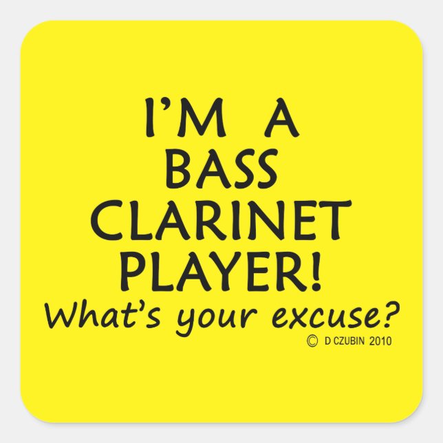 Bass Clarinet Player Quadratischer Aufkleber (Vorderseite)