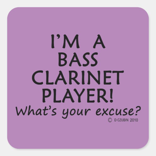Bass Clarinet Player Quadratischer Aufkleber (Vorderseite)