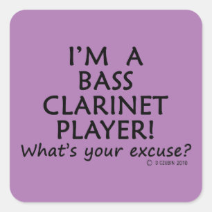 Bass Clarinet Player Quadratischer Aufkleber