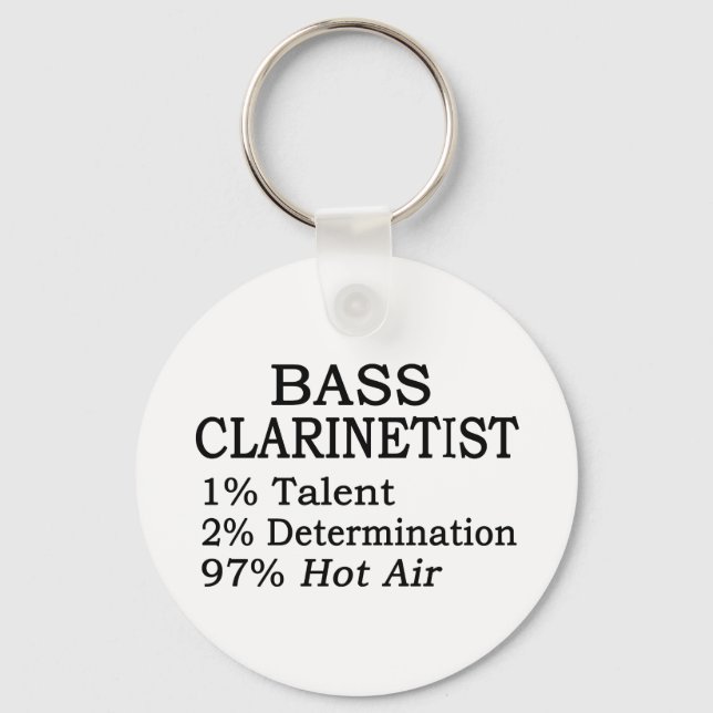 Bass Clarinetist Hot Air Schlüsselanhänger (Vorderseite)