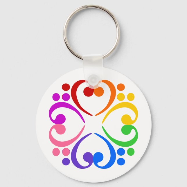 Bass Clef Blume Schlüsselanhänger (Vorderseite)