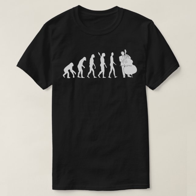 Bass Clef Double Bass Player Bass Gitarrist Evolut T-Shirt (Design vorne)