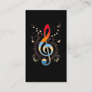 Bass Clef farbenfrohe Musikernotes Bird Lover Visitenkarte