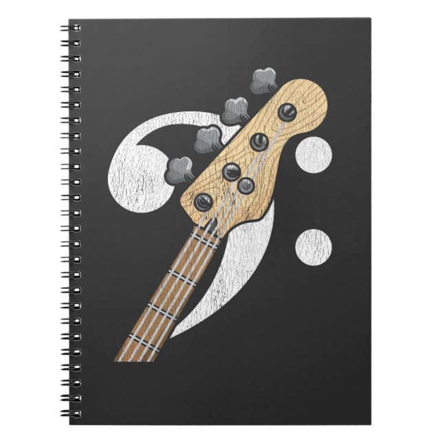 Bass Clef Guitar Bass Player Musician Notizblock (Vorderseite)