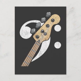 Bass Clef Guitar Bass Player Musician Postkarte