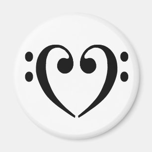 Bass Clef Heart Magnet