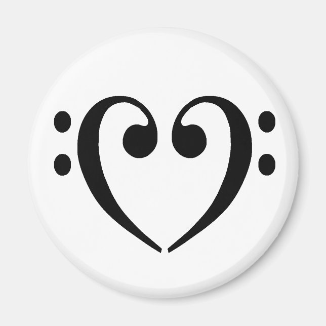 Bass Clef Heart Magnet (Vorne)