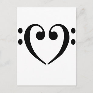 Bass Clef Heart Postkarte