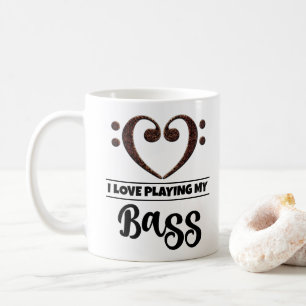 Bass Clef Herz I Liebe Bass spielen Kaffeetasse