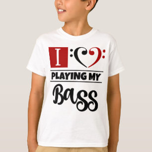 Bass Clef Herz I Liebe Bass spielen T-Shirt