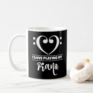 Bass Clef Herz I Liebe Klavier spielen Kaffeetasse