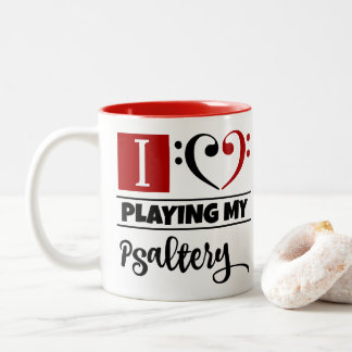 Bass Clef Herz I Liebe Psalterspielen Zweifarbige Tasse