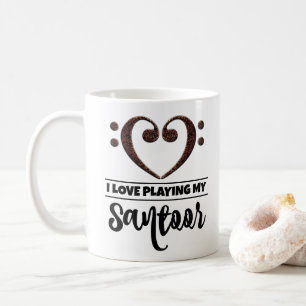 Bass Clef Herz I Liebe spielen meine Santoor Kaffeetasse