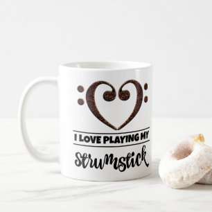 Bass Clef Herz I Liebe spielen meine Strumstick Kaffeetasse