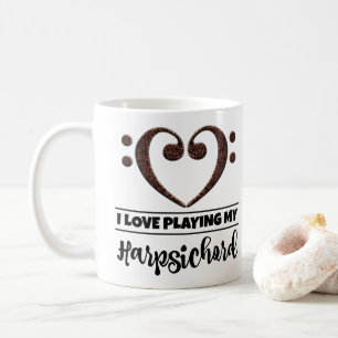 Bass Clef Herz I Liebe spielt mein Cembalo Kaffeetasse