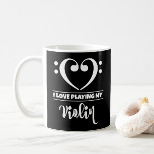 Bass Clef Herz I Liebe Violine spielen Kaffeetasse