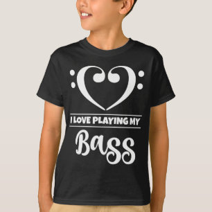 Bass Clef Herz Liebe Bass spielen T-Shirt