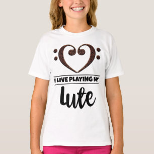 Bass Clef Herzstück Liebe Lute T-Shirt