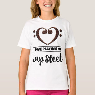 Bass Clef Herzstück Liebe Playing Lack Steel T-Shirt