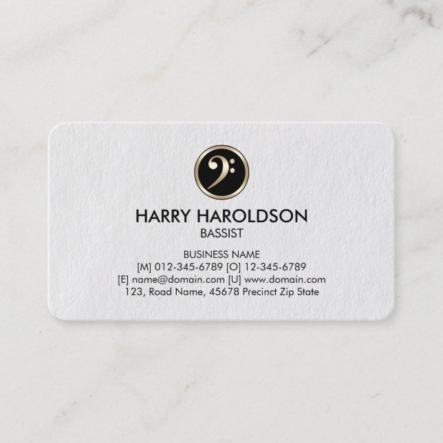 Bass Clef Icon Bassist Premium Business Card Visitenkarte (Vorderseite)