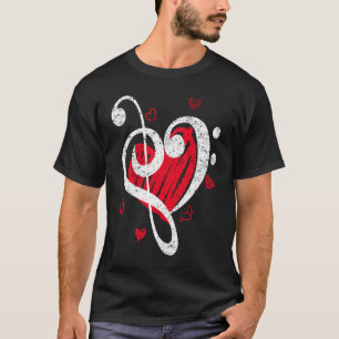 Bass Clef Liebe Contrabass Jazz Music Upright Bass T-Shirt