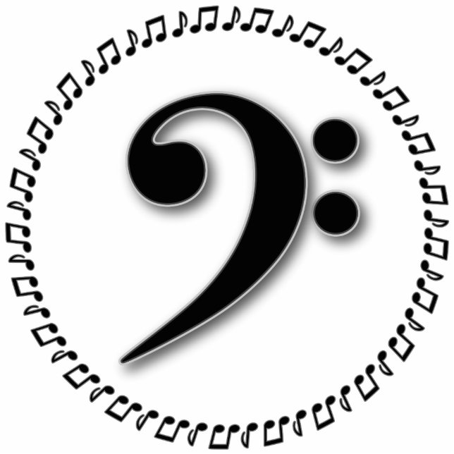 Bass Clef Music Note Design Fotoskulptur Magnet (Vorne)