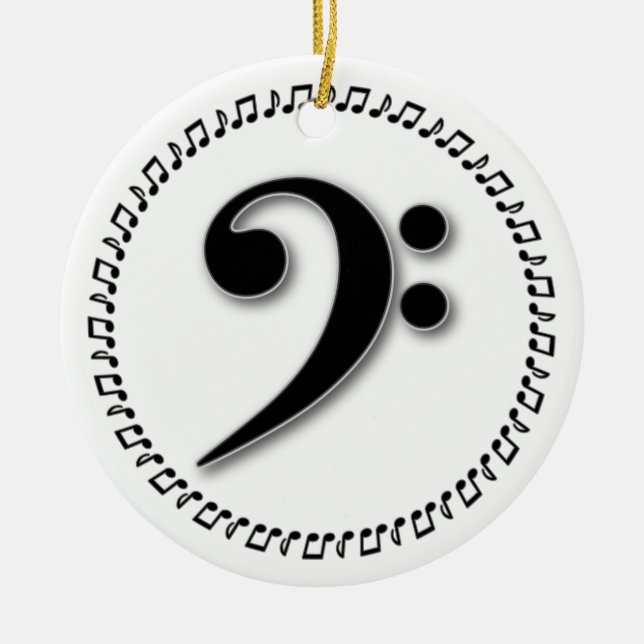 Bass Clef Music Note Design Keramik Ornament (Vorne)
