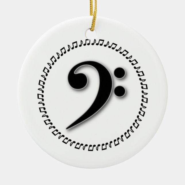 Bass Clef Music Note Design Keramik Ornament (Vorne)