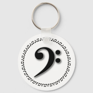 Bass Clef Music Note Design Schlüsselanhänger