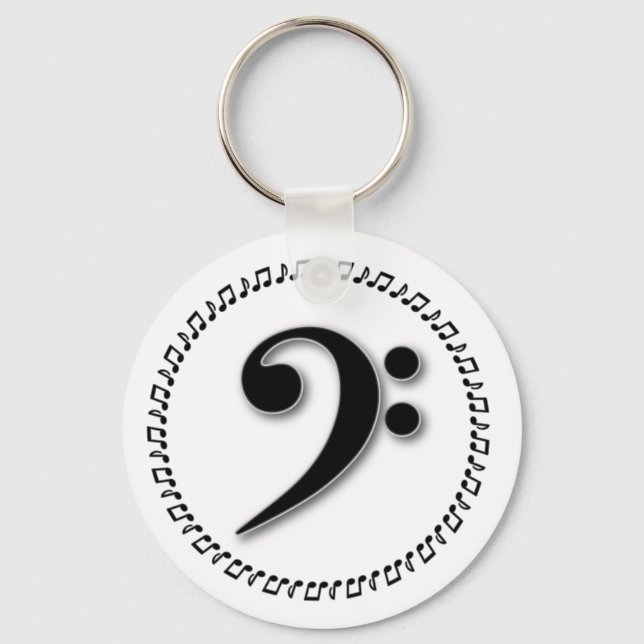 Bass Clef Music Note Design Schlüsselanhänger (Vorderseite)