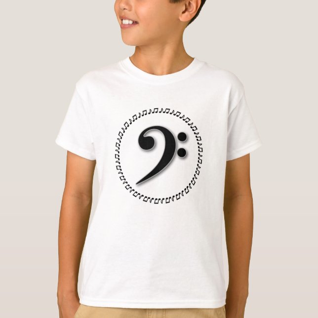 Bass Clef Music Note Design T-Shirt (Vorderseite)