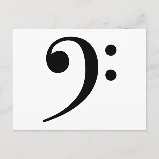 Bass Clef Music Symbol Postkarte (Vorderseite)
