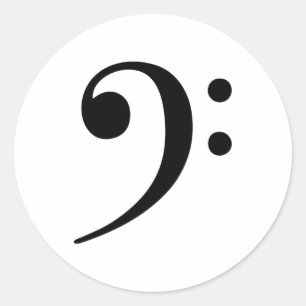 Bass Clef Music Symbol Runder Aufkleber