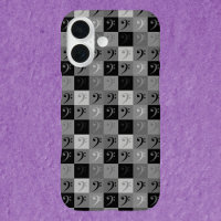 Bass Clef Musikmuster Grau und Schwarz