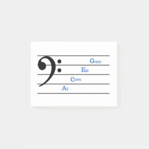 Bass Clef Post-It Notes (Space Rhymes) Klebezettel