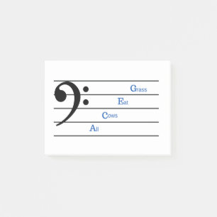Bass Clef Post-It Notes (Space Rhymes) Klebezettel