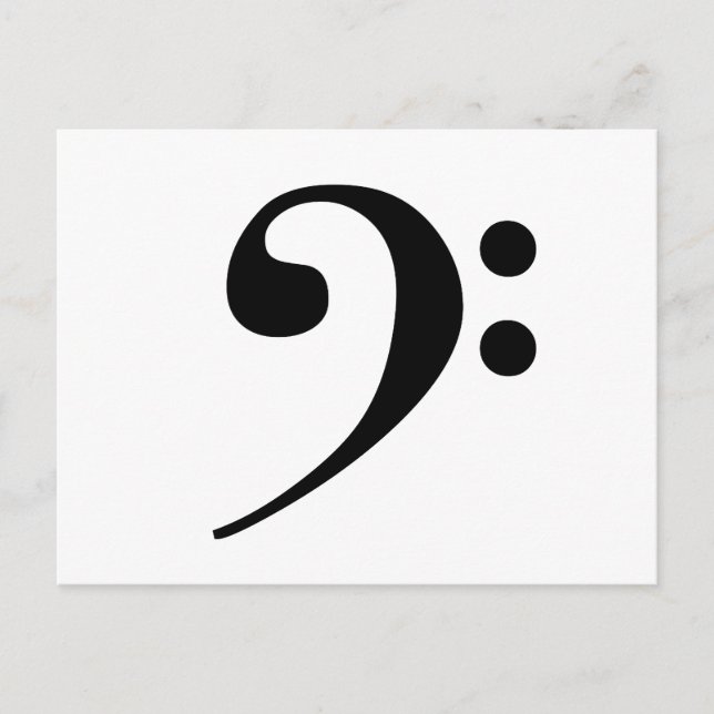 Bass Clef Postcard Postkarte (Vorderseite)