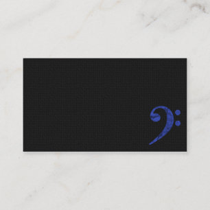 Bass Clef Symbol Blue Musician Business Card Visitenkarte