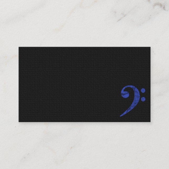 Bass Clef Symbol Blue Musician Business Card Visitenkarte (Vorderseite)