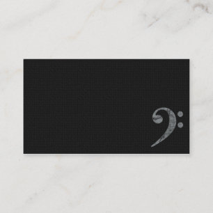 Bass Clef Symbol Gray Musician Business Card Visitenkarte
