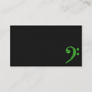 Bass Clef Symbol Green Musician Business Card Visitenkarte