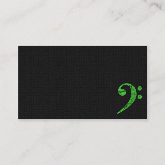 Bass Clef Symbol Green Musician Business Card Visitenkarte (Vorderseite)